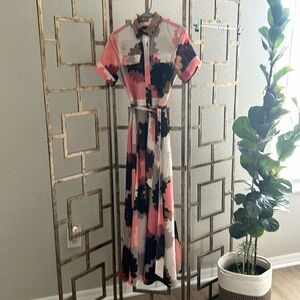 Banana Republic short sleeve floral maxi dress